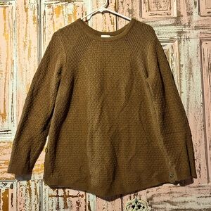 J. Jill Brown Textured Crewneck Sweater